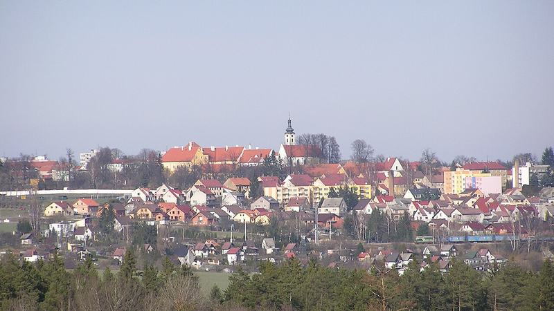 Borovany z dálky
