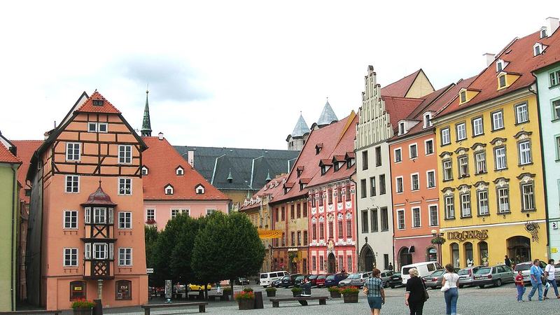 The market square of Cheb/Eger in Western Bohemia