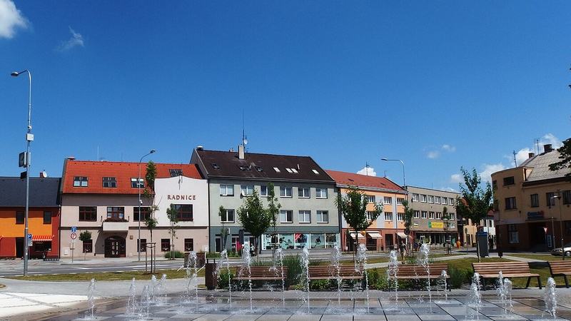 Hulín, okres Kroměříž, Česká republika. Náměstí Míru
