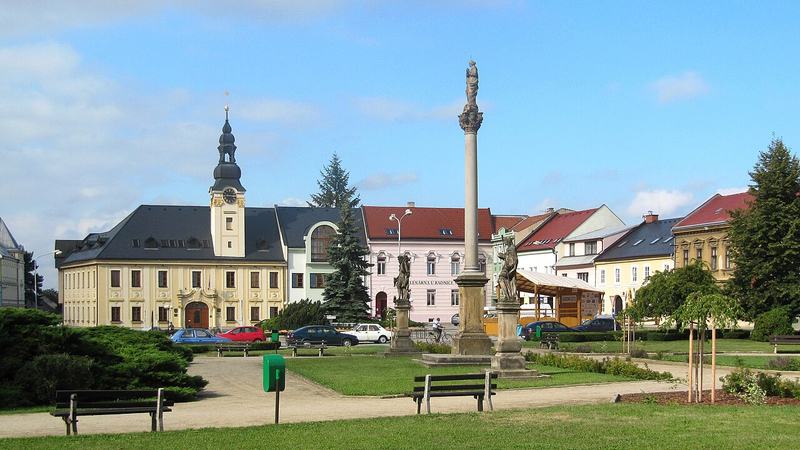 Kojetín, okres Přerov, Česká republika. Masarykovo náměstí