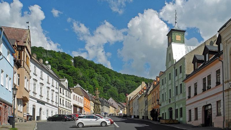 Zentrum der Bergstadt Graupen – Krupka