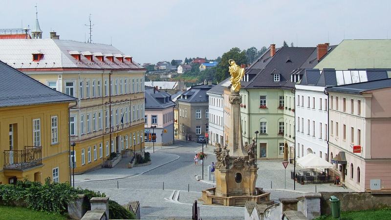 Town center of Šternberk (Sternberg), Moravia, Czech Republic