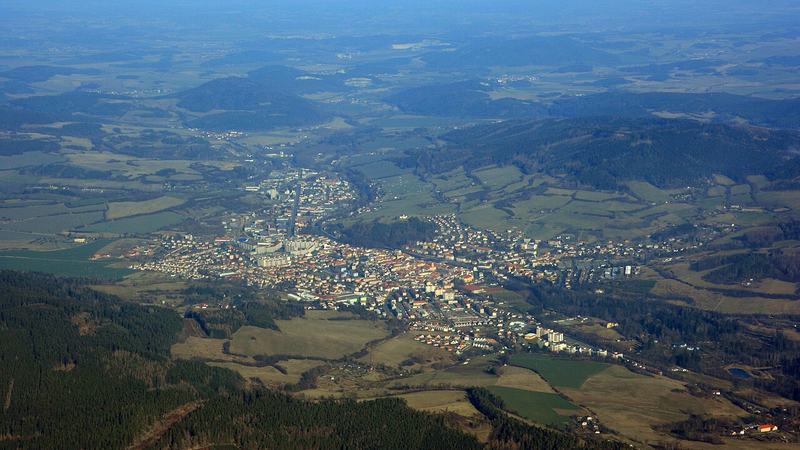 Letecký pohled na město cs:Sušice od jihozápadu