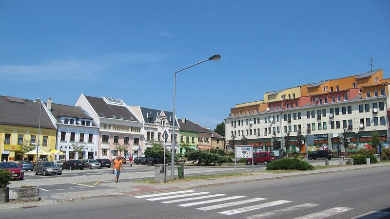 Vítkov, okres Opava, Česká republika. Náměstí Jana Zajíce