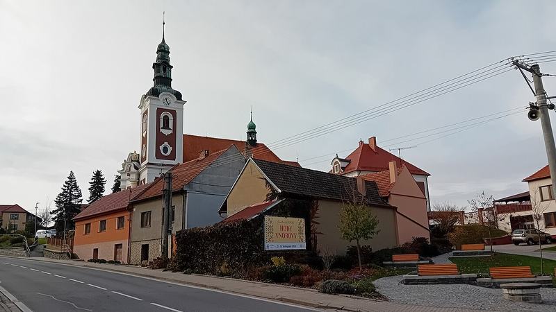 Centrum obce Vnorovy, listopad 2024