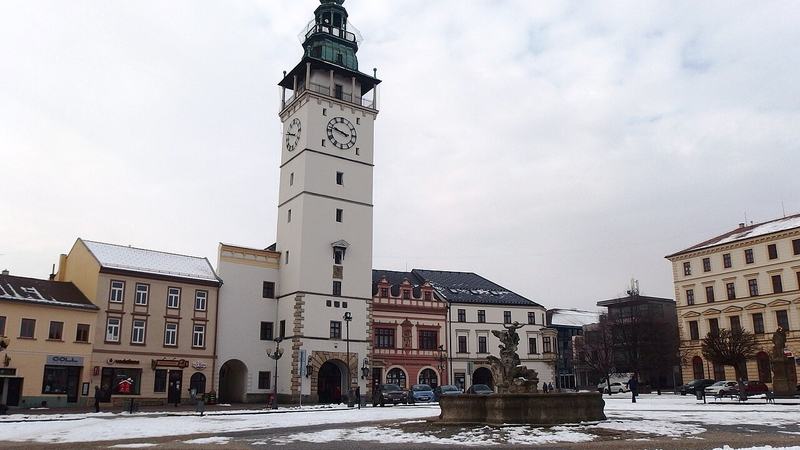 Vyškov , Masarykovo náměstí s radnicí